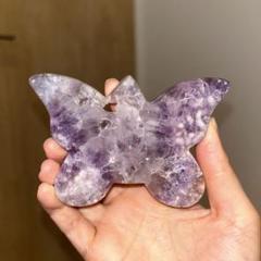 ハイグレード AAA商品 ピンクアメジスト 蝶々 天然石 結晶