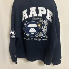 メルカリNO.1 ‼️APEもう買えません‼️AAPE トレーナーネイビー サイズS
