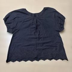 タイムセール☆レプシィム　リネンコットン100%刺繍入り 半袖ブラウス