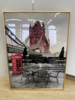 水晶絵　イギリス　ロンドン　アートパネル　クリスタル　立体　絵画　パネル　額縁 水晶絵 イギリス ロンドン アートパネル クリスタル 立体 絵画