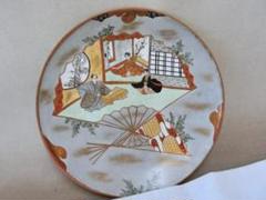 【飾り皿　金彩色絵紋　歴史画　九谷焼　明治期】◆花器　壺　徳利　鑑賞　美術工芸 飾り皿 金彩色絵紋 歴史画 九谷焼 明治期】◇花器 壺 徳利 鑑賞