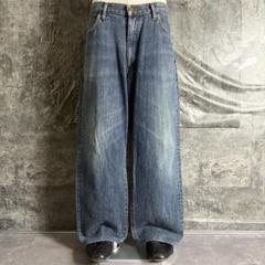 Wrangler〈ワイドデニムパンツ ヒゲ 縦落ち 実寸 W38 L27〉