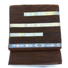 袋帯 すくい織 粋な織出し 正絹 AO-1764 楽天市場】【新古品】「すくい織 縦縞 海老茶 マルーン 柑子色