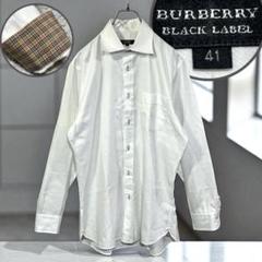 BURBERRY BLACK LABEL 長袖シャツ 【41】白 ノバチェック