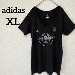 一点物✨adidas【XL】 LAFC VネックTシャツ ブラック トップス