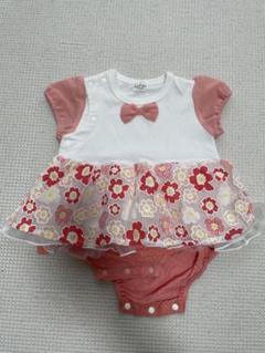 kids zoo ベビー服 半袖花柄フリル ロンパース 70cm