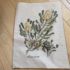 植物刺繍風　ファブリックポスター