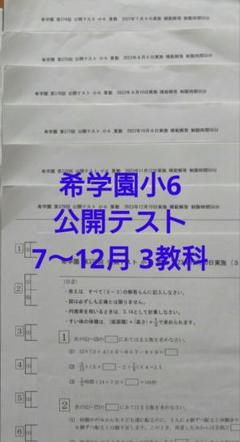 希学園 6年 公開テスト 3科 1年分