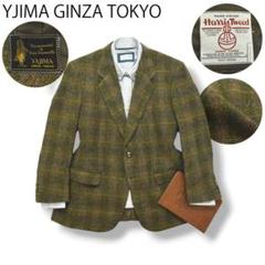 人気アイテム ハリスツイード テーラードジャケット チェック YAJIM GINZA x ジャケット・アウター