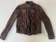 希少ヘビ革　SANTACROCE サンタクローチェ レザー ライダースジャケット 希少ヘビ革 SANTACROCE サンタクローチェ レザー ライダース