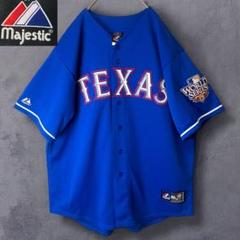 USA製　テキサス・レンジャーズ ベースボールシャツ XL マジェスティック古着