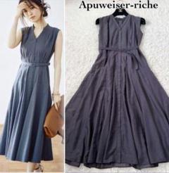 美品☆Apuweiser-riche♡ロングワンピース　0 リボンノースリーブ 美品☆Apuweiser-riche♡ロングワンピース 0 リボンノースリーブ