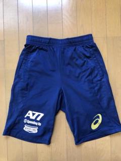 アシックスA77 ハーフパンツ（Mサイズ）ブラック×レッド