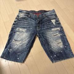 新品 ジョーダンクレイグ ハーフパンツ デニム クラッシュ加工 ペンキ W34のサムネイル