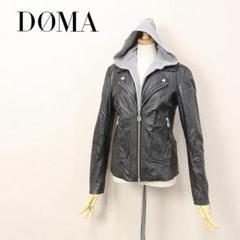 一番の ブラック 黒 ヴィンテージ ライダースジャケット レザー DOMA ドマ - ライダースジャケット