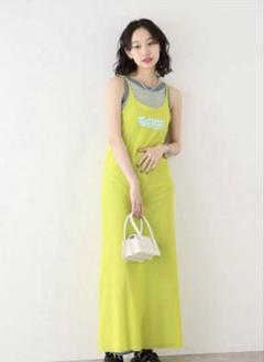 ハンソヒ 横田ひかる 着用 ganni ワンピース 新品 タグ付き 黄色