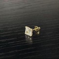 AVALANCHE スクエア ダイヤ ピアス ピンクゴールド 10k 片耳 ダイヤモンド 10K ホワイトゴールド ピアス A0129126-WG