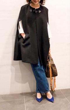 【美品】 ザラ　MANTECOケープコート　M　ポンチョコート　黒　マンテコ ZARA MANTECO ケープマントコート 黒 Sサイズ - メルカリ