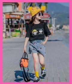 新品♡ 110cm かわいい Tシャツ 韓国 ブラック プリント