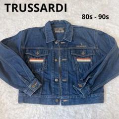 超希少】TRUSSARDI デニムジャケット ヴィンテージ ロゴ 刺繍