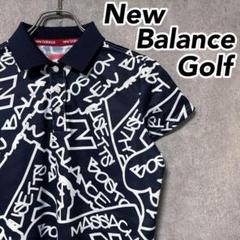 New Balance Golf ニューバランスゴルフ 総柄 ロゴ ポロシャツ