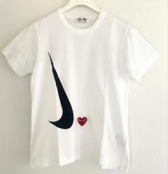 美品☆PLAY COMME des GARCONS☆NIKE ☆Tシャツ プレイ コムデギャルソン × ナイキ限定Tシャツ-Play × Nike