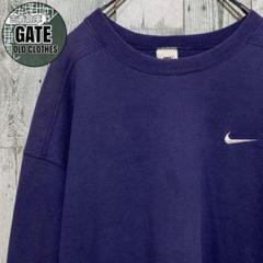 【※USA製 銀タグ】NIKEナイキ★ワンポイント刺繍ロゴ スウェット XL希少