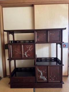 茶棚 飾り棚 茶箪笥 収納棚 違棚　梅　和モダン　ビンテージ　煎茶棚 茶棚 飾り棚 茶箪笥 収納棚 違棚梅和モダンビンテージ煎茶棚