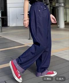 新品・未使用【バヤコ】keep being you ライトデニムパンツ ネイビー バヤコさん企画 keep being you ライトデニムパンツ - メルカリ