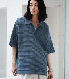 3色／WYM LIDNM TUCK SKIPPER KNIT POLO WYM LIDNM ポロシャツ TUCK SKIPPER KNIT POLO メンズ