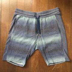 新品未使用！AKM ストライプ柄ショートパンツ ブルー系　XXL