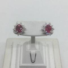 HM308】プラチナ ピアス 2.2g ルビー ダイヤ