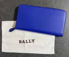 未使用　BALLY ブルー ピンク　レザー ラウンドジップ　長財布 未使用 BALLY ブルー ピンク レザー ラウンドジップ 長財布