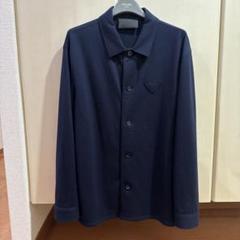 プラダ PRADA カシミヤウールシャツ ネイビー XL
