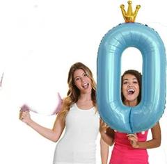 誕生日 数字バルーン 数字 王冠 40インチ 大きい 風船 セット 0