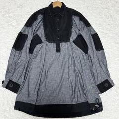 希少 sacai デニム 切替 ワンピース インディゴ 絞り パッチ