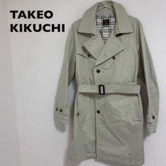 TAKEO KIKUCHI タケオキクチ　千鳥格子柄　トレンチコート（美品） スプリング千鳥トレンチコート（ステンカラーコート） | tk