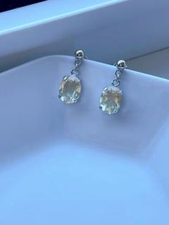 レモンクォーツ　ピアス　ハンドメイド　天然石