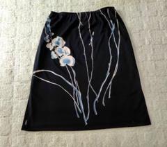 BCBG 花柄タイトスカート 黒