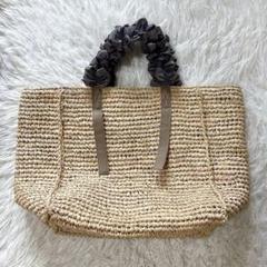極希少 美品 ラドロー かごバック ラフィア ベージュ グレープハンドルバッグ ラドロー】グレープハンドル ラフィア かごバッグ トートバッグ