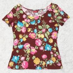 [超美品 ・希少] KENZOケンゾー　カットソー　M　赤茶　花柄のサムネイル
