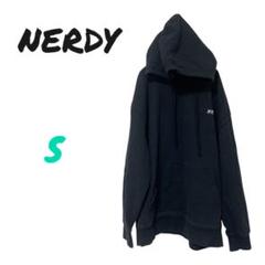 NERDY ノルディ　両面ロゴ入り　オーバーサイズ　　　プルオーバーパーカー S