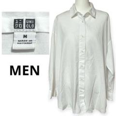 美品 ユニクロ UNIQLO ホワイト シャツ Mサイズ コットン97% メンズ