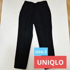 UNIQLO/ユニクロ ストライプ パンツ【S】スラックス ブラック