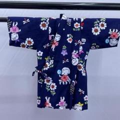 ★3096★ 小さい子 浴衣 甚平風 紺色 女の子の柄