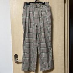 グリーンチェック柄ワイドパンツ　美品のサムネイル