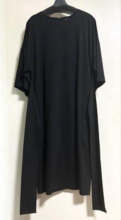 【美品】ヤマダヤAga+ リボン付き　カットソーワンピース　オーバーサイズ　黒のサムネイル