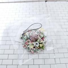 かみゆき ハンドメイド ストラップ 布アクセサリー お花 フラワー 花束