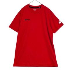 アシックス　クルーネック スポーツドライTシャツ　赤　L