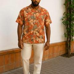 BERMUDA BAYシルク半袖アロハシャツ (メンズ XL )